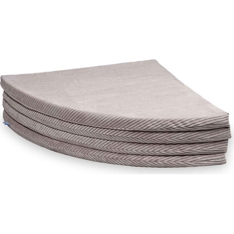 Tapis rond pliable, diamètre 160 cm, velours côtelé, rose clair (1/5)