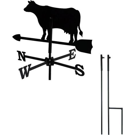 Girouette Vache petit modèle + Mât à planter