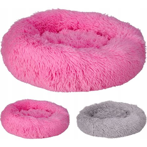 Rundes Hundebett, Fellkissen, 50 cm, 1 Stück.