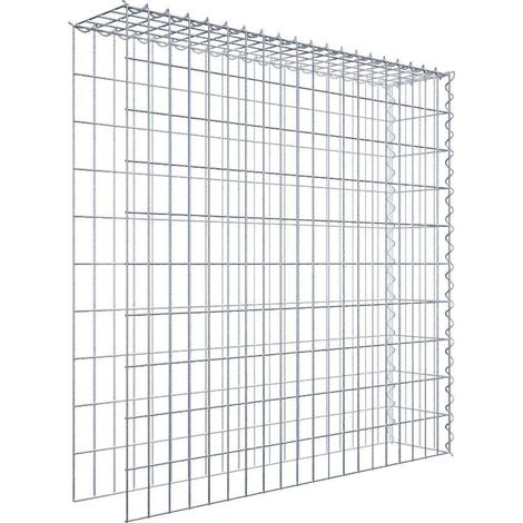 Gabiondeco - Gabion - Element de prolongation en hauteur et en longueur 100 cm x 100 cm x 20 cm (L x H x P). maille 5 x 10 cm. Spirale. Attention il manque deux gri... (1/5)