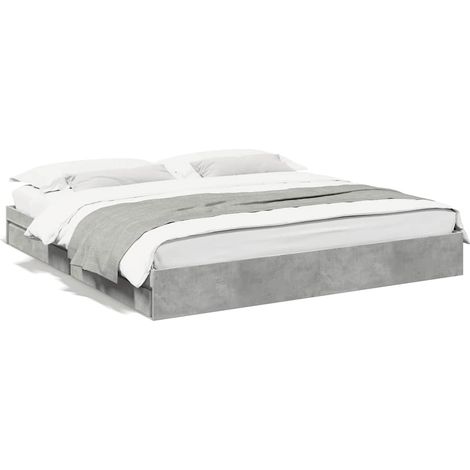 Maison Exclusive - Giroletto Cassetti Grigio Cemento 180x200 cm Legno Multistrato