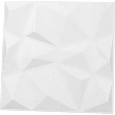 Lot de 12 panneaux muraux 3D en PVC blanc texturé de 50 cm (19,7 pouces) pour décoration intérieure (1/5)