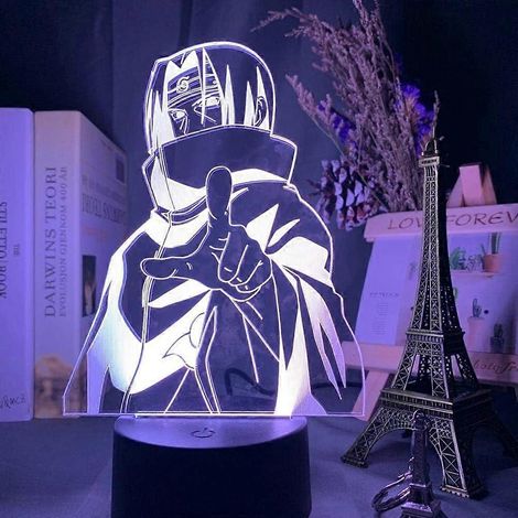 SCSYV 3D-Nachtlicht für Kinderzimmer, Schreibtischlampe, Kakashi Hatake Icha Icha Paradaisu Figur, japanischer Anime-Stil (16 Farben mit Fernbedienung, D) (1/5)
