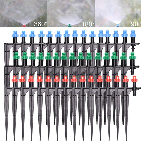pièces degrés Micro buse de brumisation piquet ''barbe connecteur jardin Irrigation arrosage arroseur serre 45 90/180/360 11cm 1/4 (1/4)