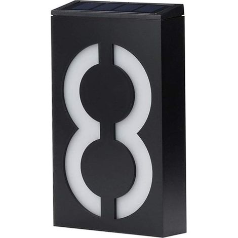 Numéro de Maison Solaire (8), Led Light Up Adresse Boîte Aux Lettres Signes Illumination Plaque Nuit Solaire Lampe Numéro de Porte Maison Éclairage Extérieur Porche Décoratio Lumières (1/5)