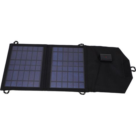 7-W-Solarpanel, 5-V-2-A-USB-Ladegerät, faltbar und tragbar für Camping, inklusive Stofftasche (1/5)