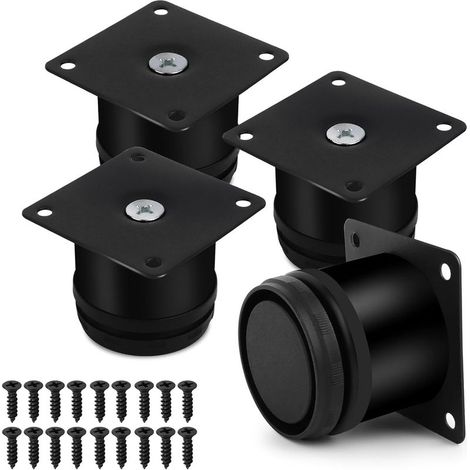 Lot de 4 Pieds de Meuble Réglables Universel Pieds de Lit Réglable 1-10 mm avec des Vis Reglable Pied de Table Acier Inoxydable Pied (1/5)