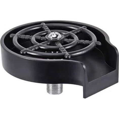 Automatic Cup Washer, Multi-Angle Washing, Space-Saving Tool for Bar, Restaurant, Home, Bars and Stainless Steel, Black