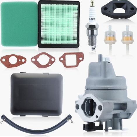 Haishine GC190 Carburateur Kit pour Honda GC190 GCV190 GCV190LA HRB217 HRX217 HRX217K1 HRX217K2 avec Couvercle du Filtre à Air Tuyau d'Huile GCV160 Filtre à Air Filtre à Carburant Bougie d'Allumage (1/5)