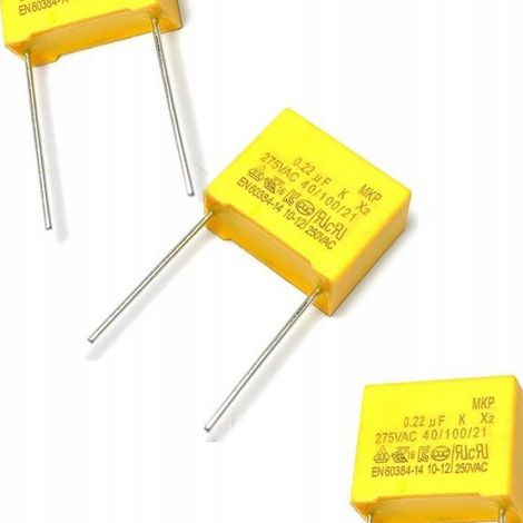 Condensateur 0 22uF 310V AC Polypropylène Métallisé 15mm -40°C à +110°C - 1 Pièce