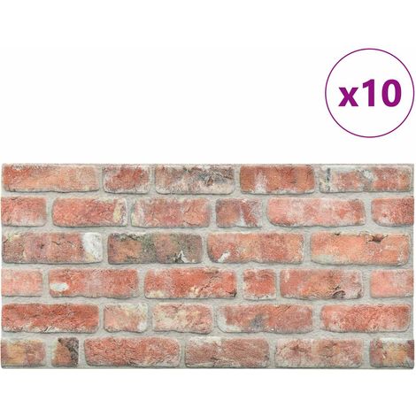 Maison Exclusive - Pannelli da parete 10 pcs Rosso 100 x 50 cm Schiuma EPS