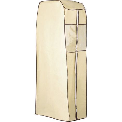 Premier Housewares Cream Polyester Covered Hanging Wardrobe