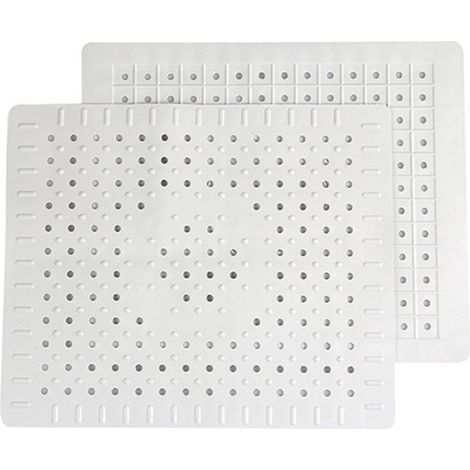 2 pièces d'évier Tapis - 31 x 26 cm-Caoutchouc-évier Tapis d'évier tapis d'évier Tapis de dissipateur de Protection - protection contre les éclaboussures - plat Mat-Blanc (1/5)
