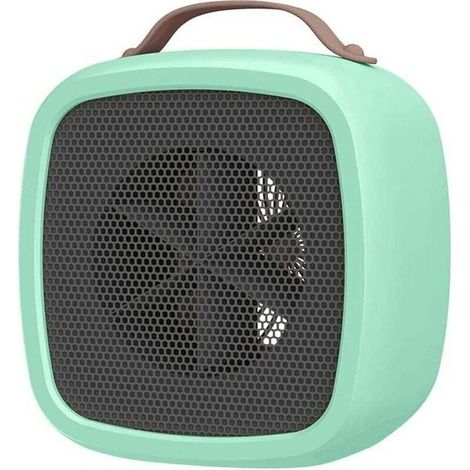 Heizlüfter, Kleine tragbare Elektroheizung, Badezimmer-Heizlüfter Mini-Keramik-Heizlüfter Raumheizung für Büroraumheizung 400 W – 10 × 14 × 14 cm (Grün) (1/5)