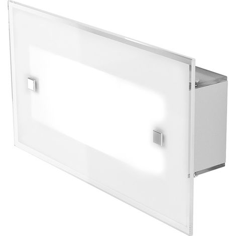 Applique Contemporanea Brick Metallo Bianco Vetro Satinato 1 Luce E27 27Cm