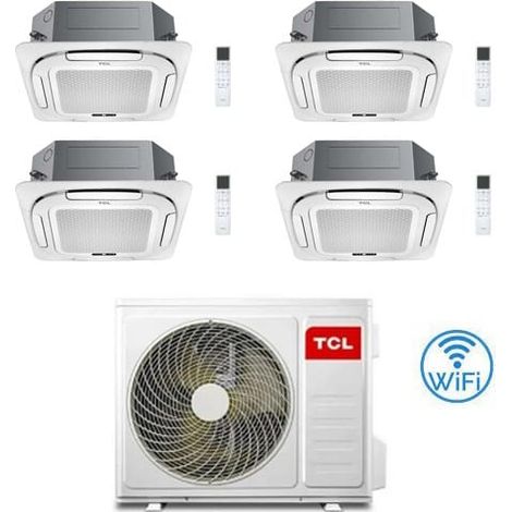 Climatizzatore Condizionatore TCL Cassetta 4 Vie Compact Wi-Fi R32 Quadri Split Inverter 9000 + 9000 + 9000 + 9000 BTU con U.E. MT2730 Classe A++/A+ NOVITÁ