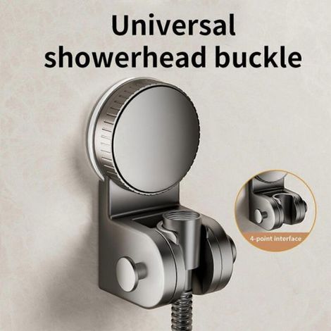 Support de douche réglable -  - Ventouse - Fixation murale - Compatible avec divers pommeaux - 11x5,8x5,5 cm (1/5)
