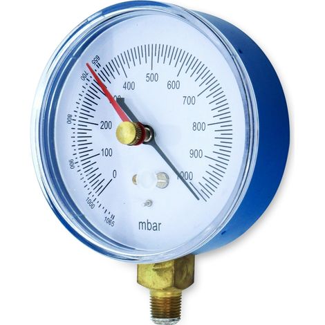 Vacuómetro para bomba de vacío Ø80mm -1000mba con toma inferior
