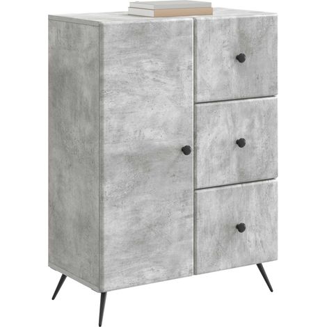 Maison La Vie - Buffet Salon Moderne - Meuble de rangement - Gris béton 66 x 34,5 x 90 cm Bois d'ingénierie bu4476