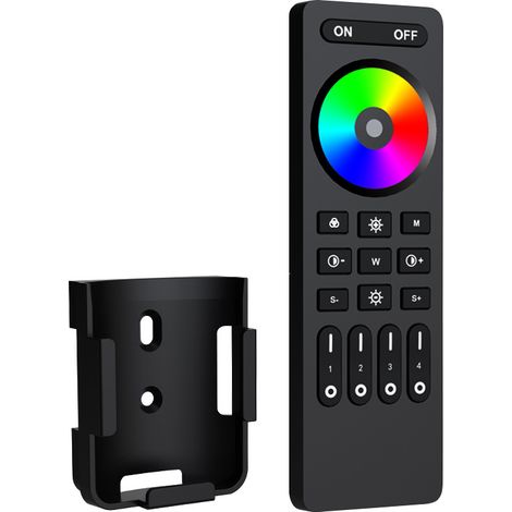 RC03RFB black 2.4 GHz four-zone RGB remote control (RGB/RGBW/RGBCW controller available)