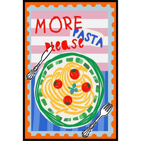 Affiche encadrée more pasta please