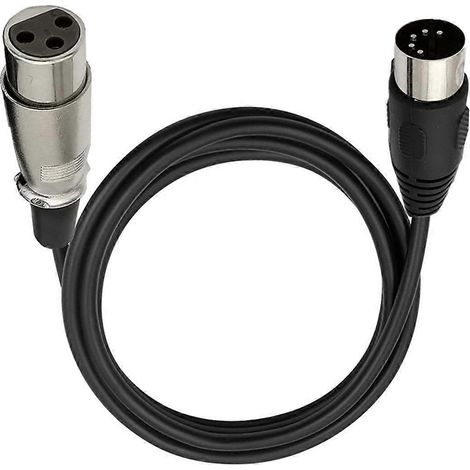 Câble audio DIN 5 broches vers XLR 3 broches pour connecter des instruments de musique ou des câbles MIDI ou XLR. Connecteur DIN 5P mâle vers XLR femelle. (1/5)