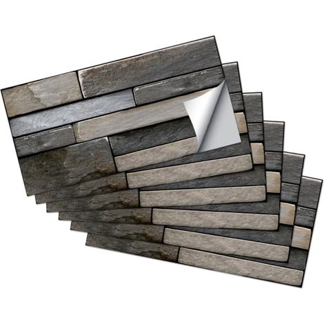Autocollants pour Carrelage Noirs, 6 Feuilles Pvc Pet Imperméables  Adhésifs Faciles à Poser Retirer, Finition Décorative Créative, pour Murs et Sols (1/5)