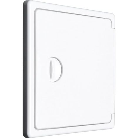 Couvercle d'inspection universel - Dimensions extérieures : 15 x 15 cm - Couvercle fin à ouverture - Rabat de révision de base - Plastique ABS blanc (15 x 15 - OPI 15/15) (1/5)