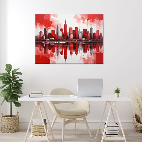 Wandbild Rote Stadtgebäude Imitation Farbe 60x40 (1/4)