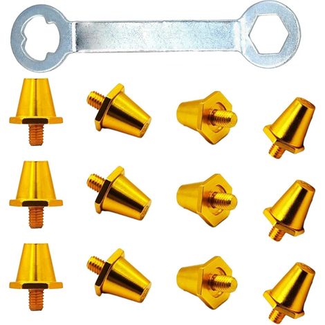 Lot de 12 crampons de rechange antidérapants en alliage d'aluminium pour améliorer la traction sur gazon humide et légers (1/5)