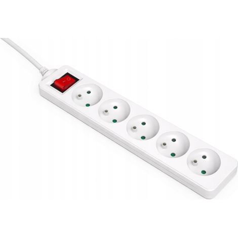 iLuve P530-16A-W Verlängerungskabel 5x Z/U 3,0 m (H05VV-F 3x1,5) mit Sicherung 743840