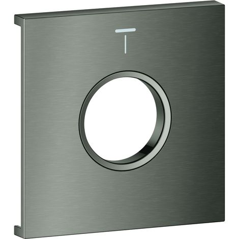 Grohe Grohtherm Aqua Tiles Metallplatte, Symbol Kopfbrause 4 für Grohtherm Aqua Tiles UP-Thermostate, Hard Graphite gebürstet (1/3)