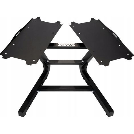 Soporte ajustable de acero para mancuernas, de una sola pieza, negro mate, soporta hasta 100 kg. (1/5)