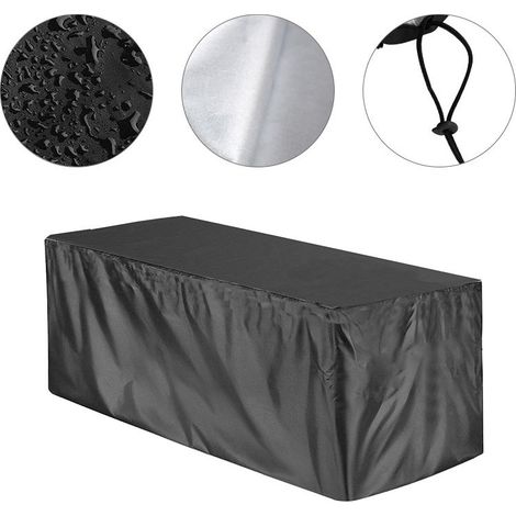 Housse de rangement imperméable pour jardin, housse de boîte de terrasse avec fermeture éclair, Oxford 210D, protection anti-UV – Rectangulaire (123x62x55cm) (1/5)