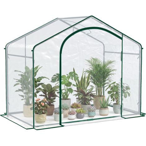 Outsunny Serra da Giardino con Ingresso a Zip e Presa d'Aria 182x100x152 cm (1/5)