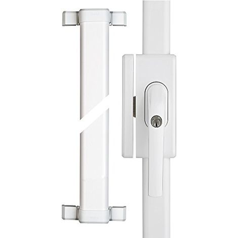Abus Fos650 Al0125 Spranga con Blocco, Serratura a Spinta con Cilindro per Finestre, Chiave Maestra, Livello di Sicurezza: 10, 73003, Bianco (1/4)