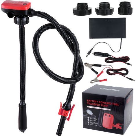 Pompes de transfert d'huile électriques à haute efficacité avec 3 adaptateurs de buse pour réservoirs et conteneurs de transfert à piles (1/5)