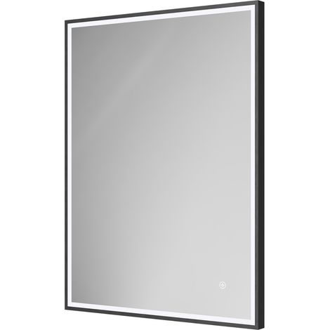 Colore Madison Matt Black 600mm x 800mm Illuminated Dimmable LED Mirror with Demister and Touch Sensor (1/5)