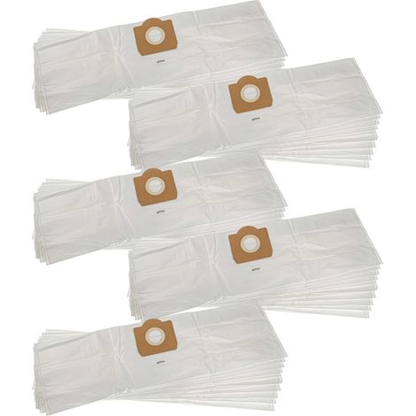 vhbw 50x Vacuum Cleaner Bag compatible with Rowenta ZR-817, ZR-815 19+20l Serie, ZR815 Bully, ZR-82 Vacuum Cleaner, Microfleece, 73 cm x 21 cm, White