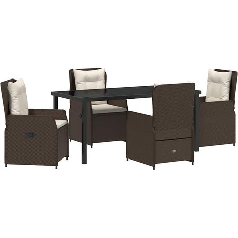 Maison Exclusive - Garten Essgruppe 5 pcs Braun Poly-Rattan (1/5)