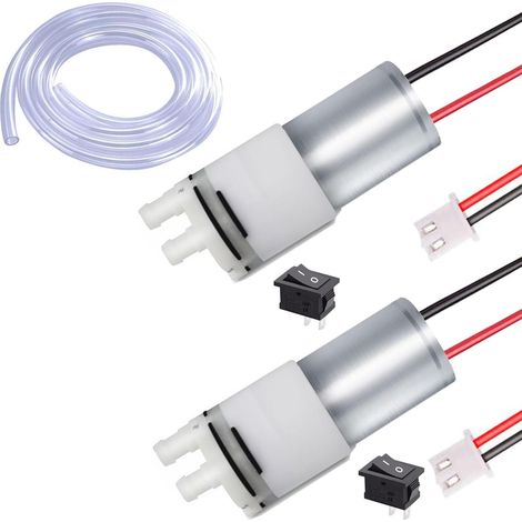2Pcs DC 12V 370 Mini Pompe auto-amorçante Eau à Membrane à Vide électrique Micro pour Machine à thé AquariumWater Cooling(Avec bornes pré-câblées）