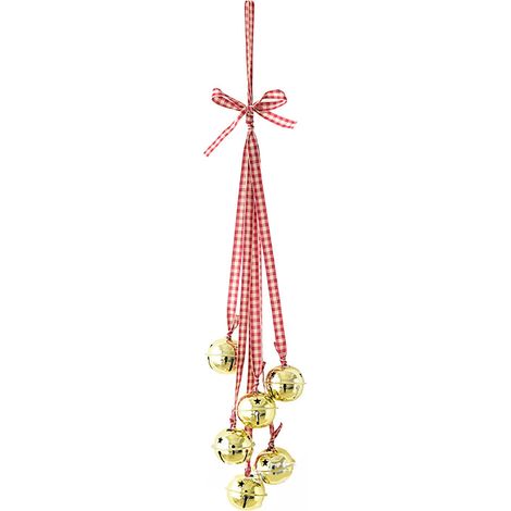 Clochette Et Ruban - Décoration De Noël Pour Arbre À Cadre Ou Fenêtre - Accessoire Festif En Métal - Lot De 1 (1/4)