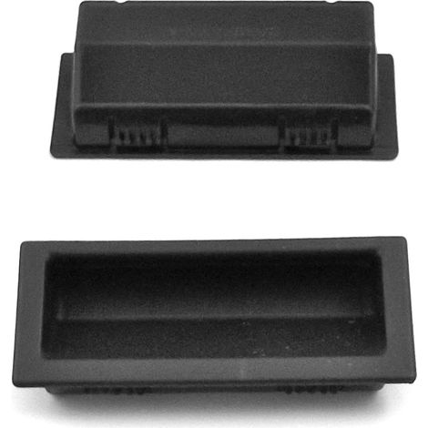 Poignée encastrable en polyamide noir 40,5x93,5x19 – Léger et inoxydable – Pour mobilier tôlé – Aspect irréprochable – Ajile (1/2)