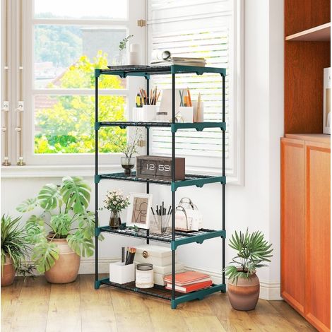 Portapiante a 5 livelli 138 cm in acciaio verde scuro OKWISH (1/5)