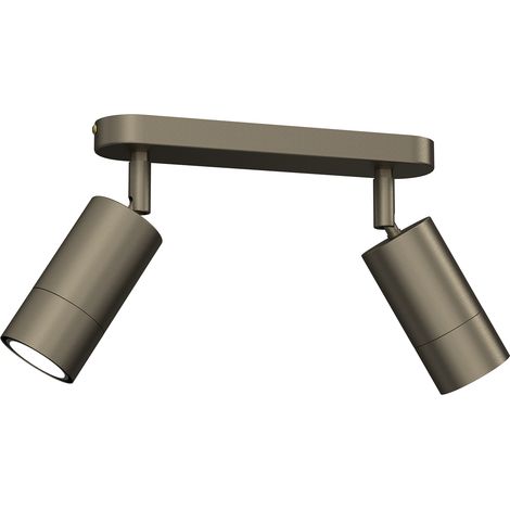 Rampe 2 spots orientables or titane GU10 8W Luminex