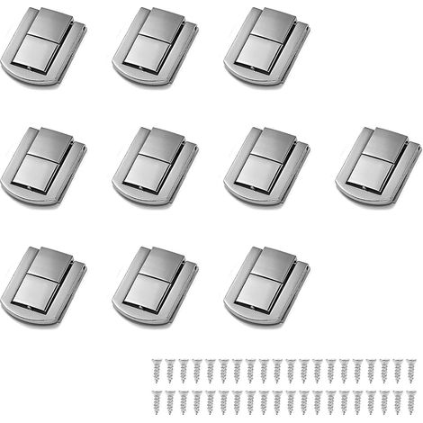 10pcs fermoirs de boîte à bijoux fermoirs, fermoirs à bascule fermoirs boîtes à bijoux, livré avec 40 vis, adapté aux tiroirs, armoires, coffrets cadeaux (1/5)
