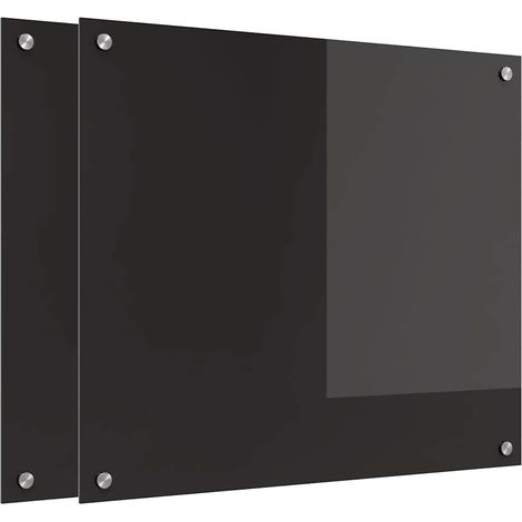Protection de cuisine Noir 70 x 60 cm verre trempé CFW32208 (1/5)