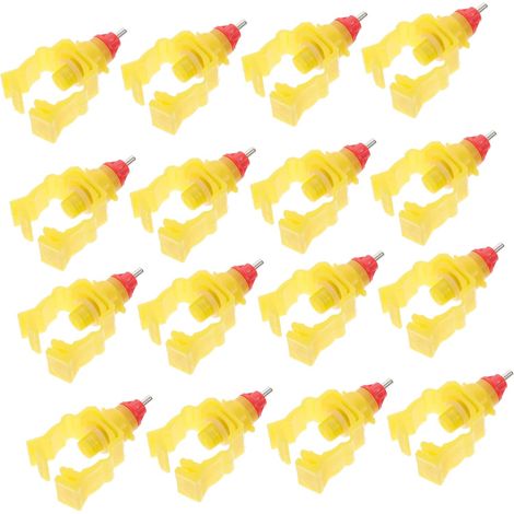 Abreuvoir à Tétine pour Volailles 20 Pièces en Plastique Jaune  Canards et Gibier à Plumage, Format à Ressort, Usage Élevage, Lot Pratique pour Installation Rapide Couleur Aléatoire (1/5)