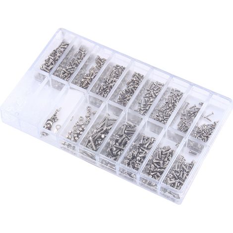 Kit de réparation de vis pour lunettes de vue et de soleil en acier inoxydable assortiment de petites vis, écrous et rondelles. (1/5)