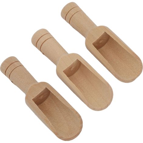 Lot de 3 petites cuillères à sel de bain à manche rond, portables, pour épices et sucre. (1/5)